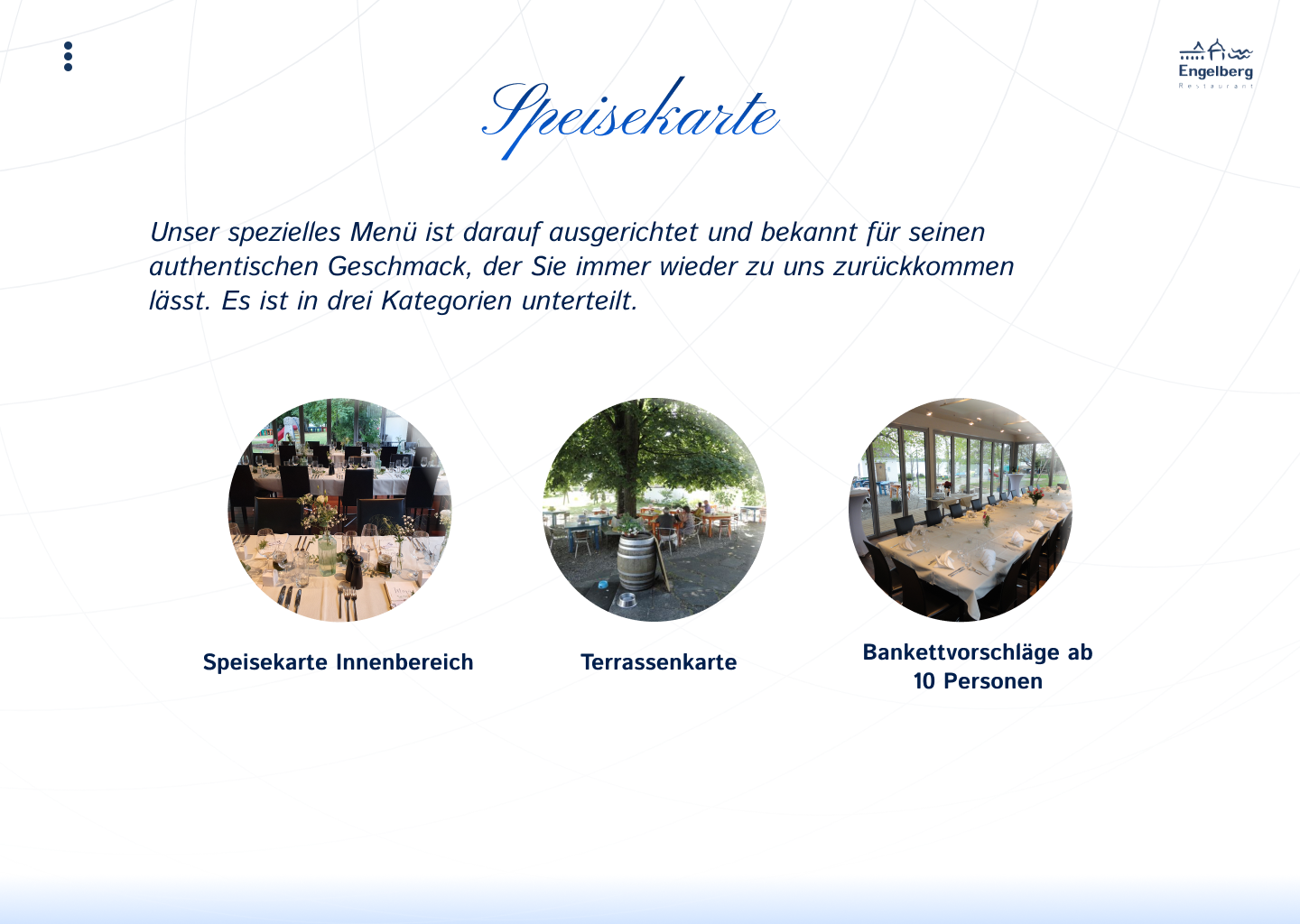 Das Restaurant Engelberg menu section design